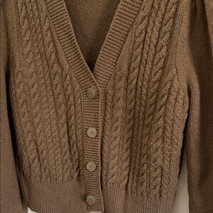 Treasure & Bond Brown Cable Knit Cardigan